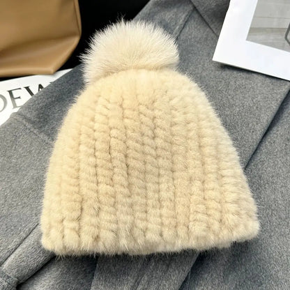 Women’s Natural Mink Fur Winter Hat