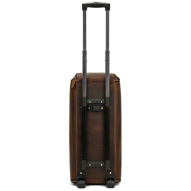 Crazy Horse Leather Travel Bag for Suits