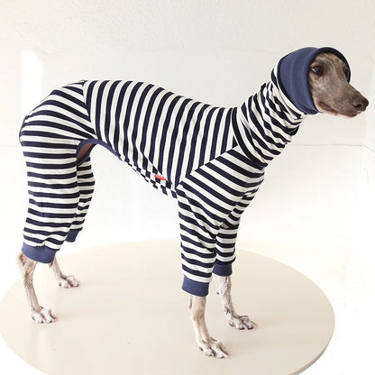 Striped Cotton Dog Pajamas for Italian Greyhounds & Whippets