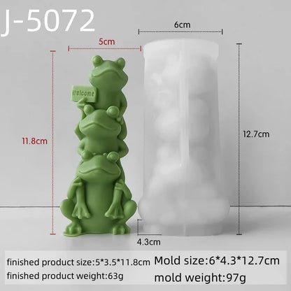 Frog Candle Silicone Mold DIY Gypsum Aromatherapy Candlestick