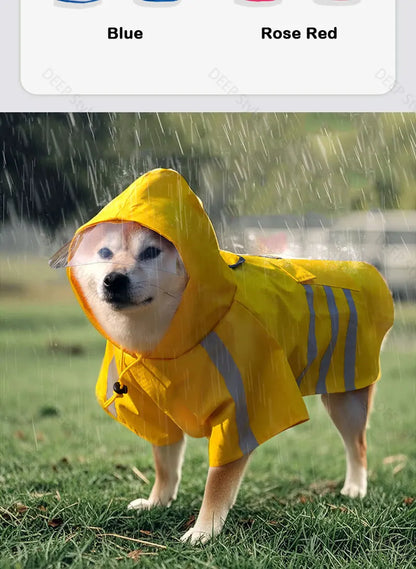 Waterproof Reflective Hooded Dog Raincoat