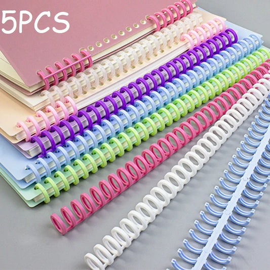 5-Pack Spiral Binder Rings for A4 Loose Leaf Notebooks