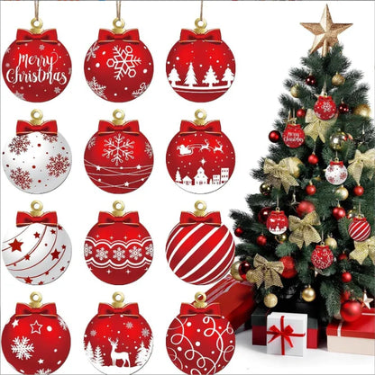 Wooden Christmas Hanging Ornament Set