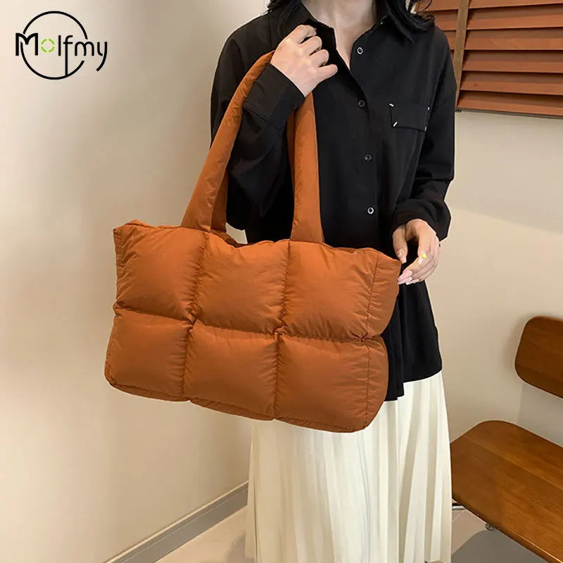 Women’s Quilted Waterproof Tote Shoulder Bag