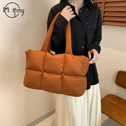 Women’s Quilted Waterproof Tote Shoulder Bag