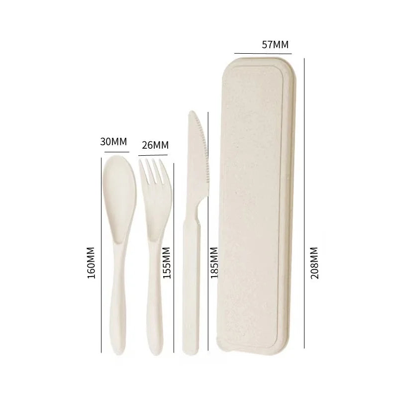 Reusable Wheat Straw Travel Utensils Set with Case