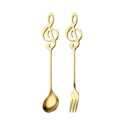 Musical Note Stainless Steel Spoon & Fork Set
