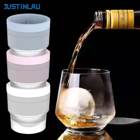 Reusable Round Ice Ball Mold for Whiskey, Cocktails & Chilled Drinks