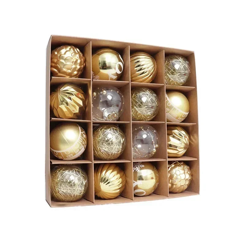 16-Piece Glass Christmas Bauble Set