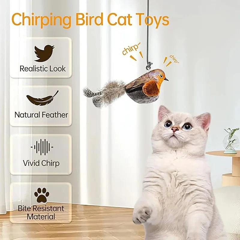 Interactive Chirping Bird Cat Toy
