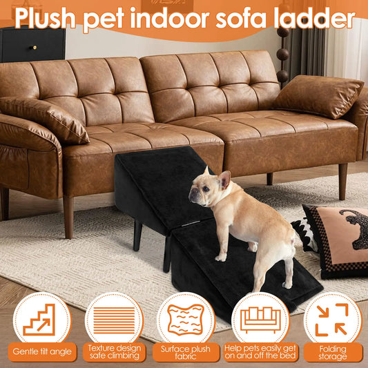 2-in-1 Folding Dog Ramp & Ottoman Pet Steps