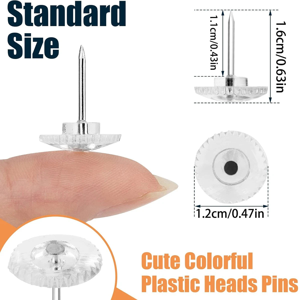 Clear Transparent Thumb Tacks