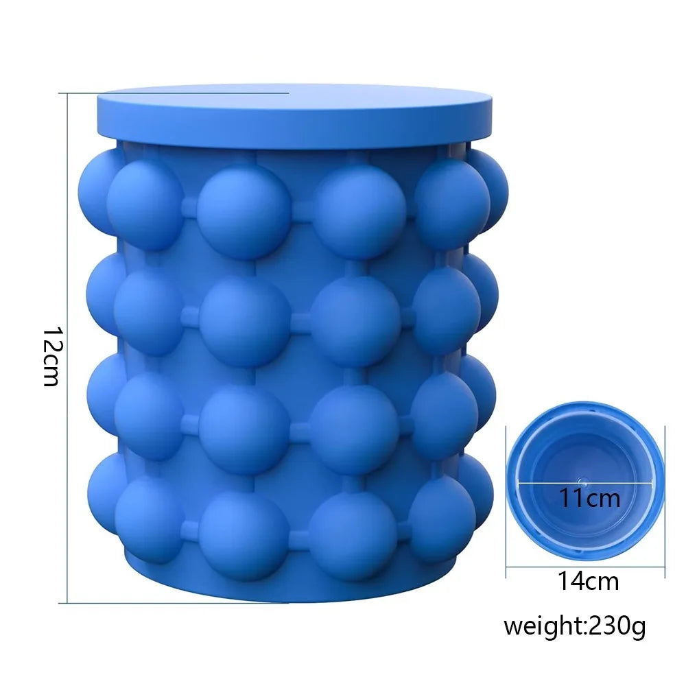 Portable Silicone Ice Cube Mold and Ice Storage Bucket with Lid