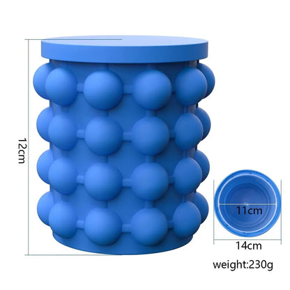 Portable Silicone Ice Cube Mold and Ice Storage Bucket with Lid