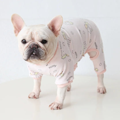 Cartoon Print Fleece Dog Jumpsuit