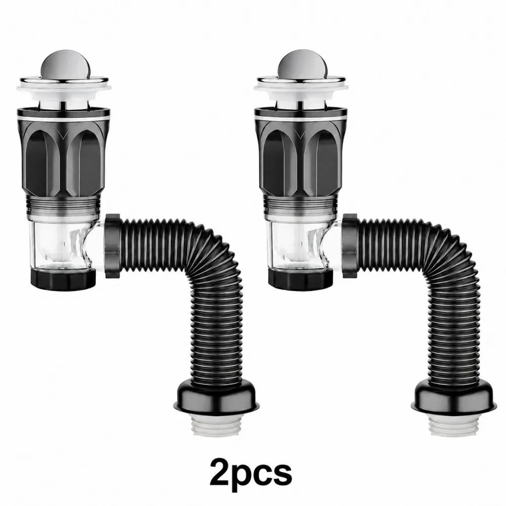 Kitchen & Bathroom Sink Drain Kit with Flexible Hose