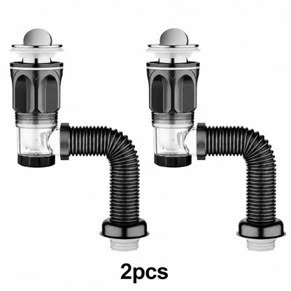 Kitchen & Bathroom Sink Drain Kit with Flexible Hose