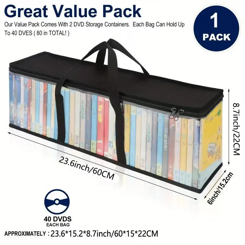 Large Transparent DVD CD Storage Bag
