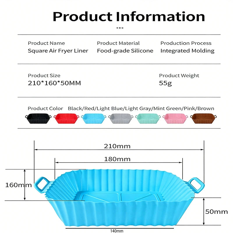 Silicone Air Fryer Pot Tray with Handles