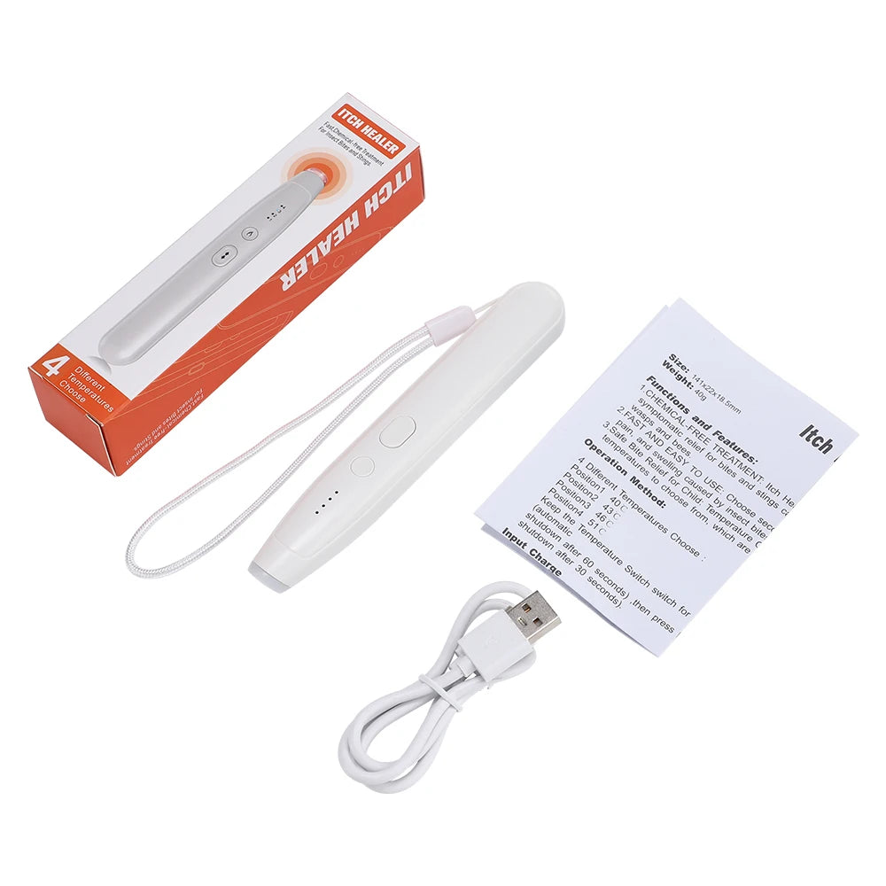Rechargeable Portable Mosquito Insect Bite Relieve Itching Pen Chemical-Free Anti-Itch Natural Bug Bite Itch Pen for Child Adult