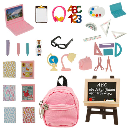 Mini Dollhouse School Supplies Set