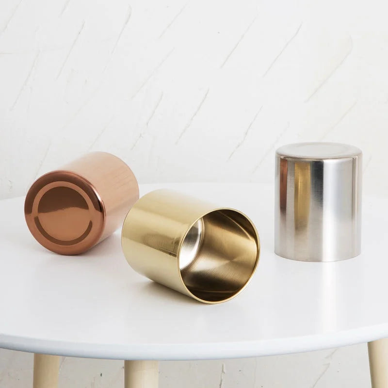 Brass Gold Round Metal Pen Holder