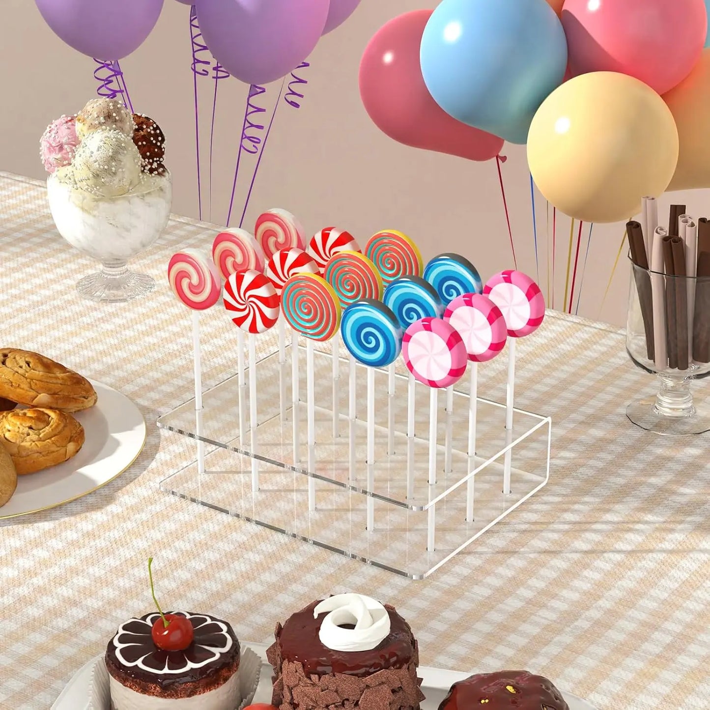 Acrylic Cake Pop Stand with Sticks