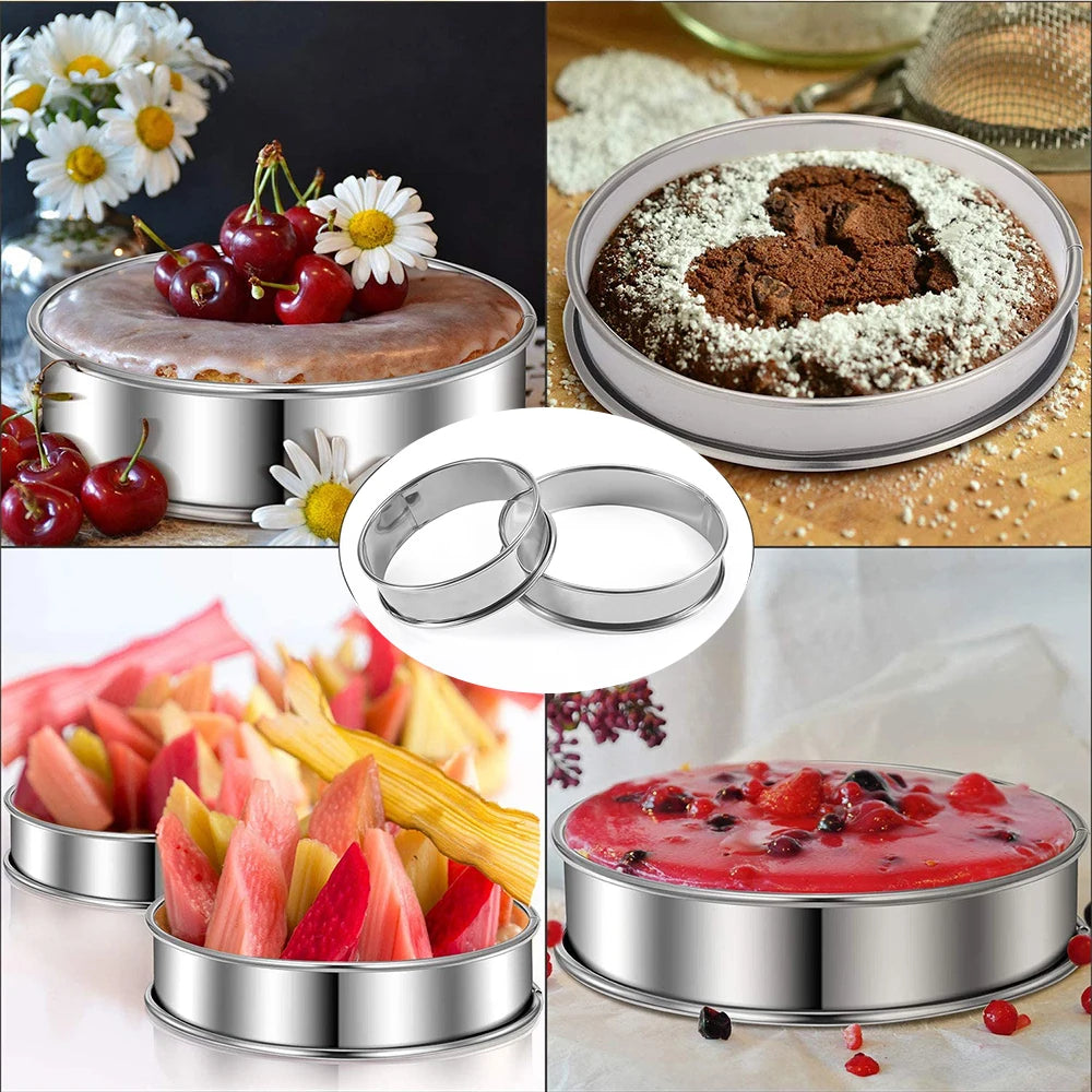 Stainless Steel Tart Ring Baking Mould Set