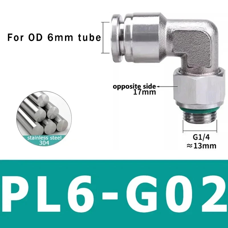 304 Stainless Steel Pneumatic Hose Connector Set