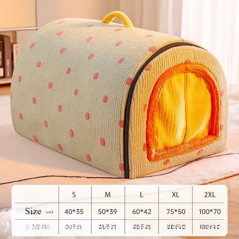 Insulated Enclosed Dog Cave Bed for Autumn & Winter