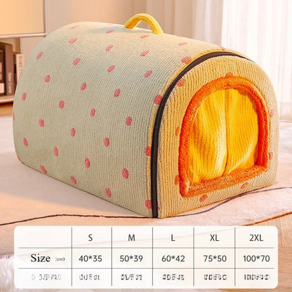 Insulated Enclosed Dog Cave Bed for Autumn & Winter