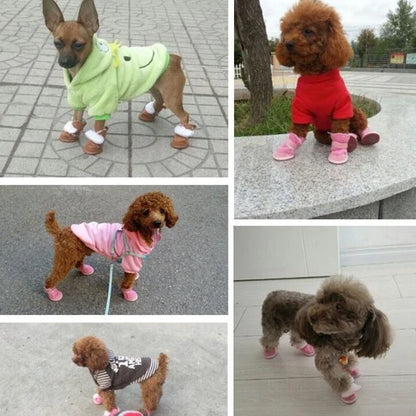 Warm Non-Slip Pet Boots for Outdoor Walks & Cold Weather