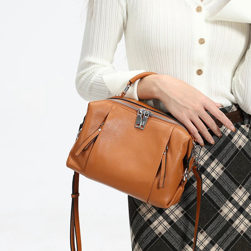 Women’s Genuine Cowhide Leather Shoulder Bag