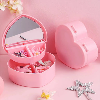 Hair Accessories Storage Box with Mirror