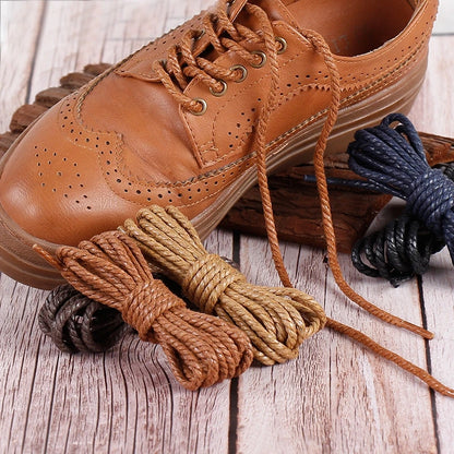 Round Waxed Cotton Shoelaces