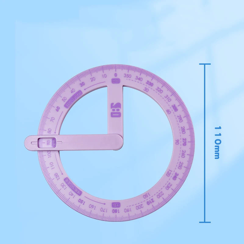 360° Rotating Angle Protractor & Geometry Ruler