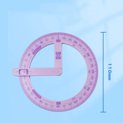 360° Rotating Angle Protractor & Geometry Ruler