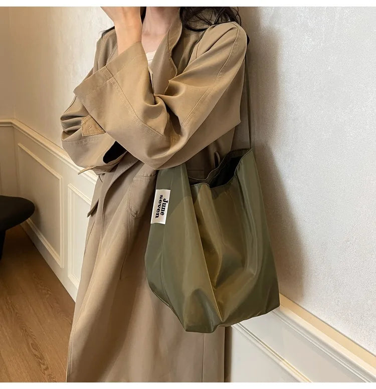 Minimalist Nylon Tote Shoulder Bag