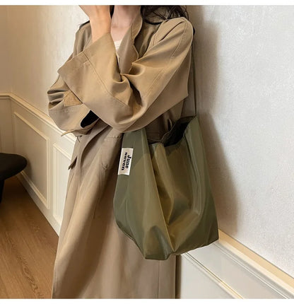 Minimalist Nylon Tote Shoulder Bag
