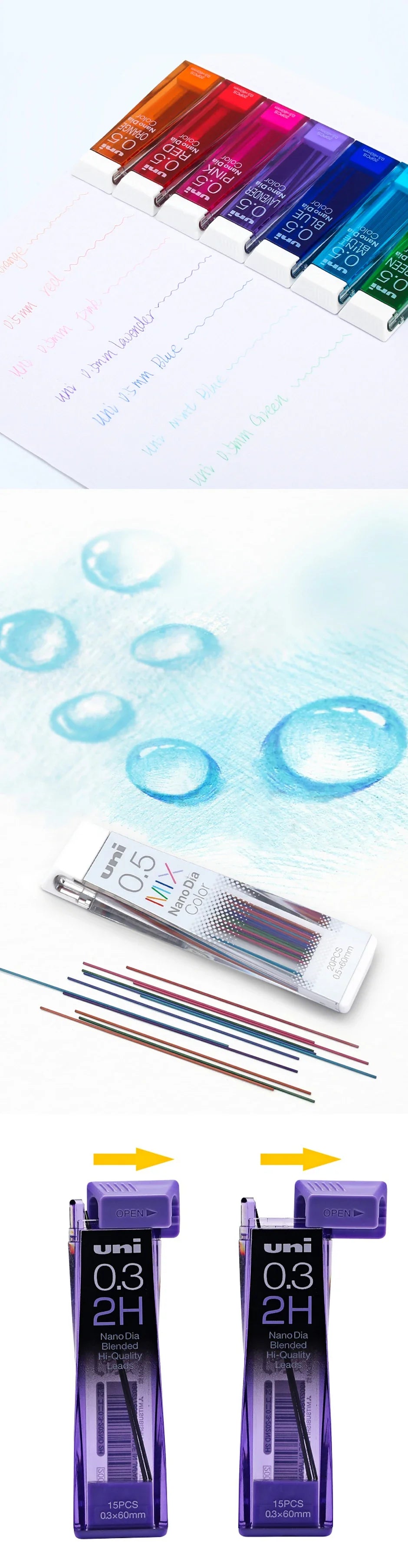 0.5mm Colour Mechanical Pencil Lead Refills
