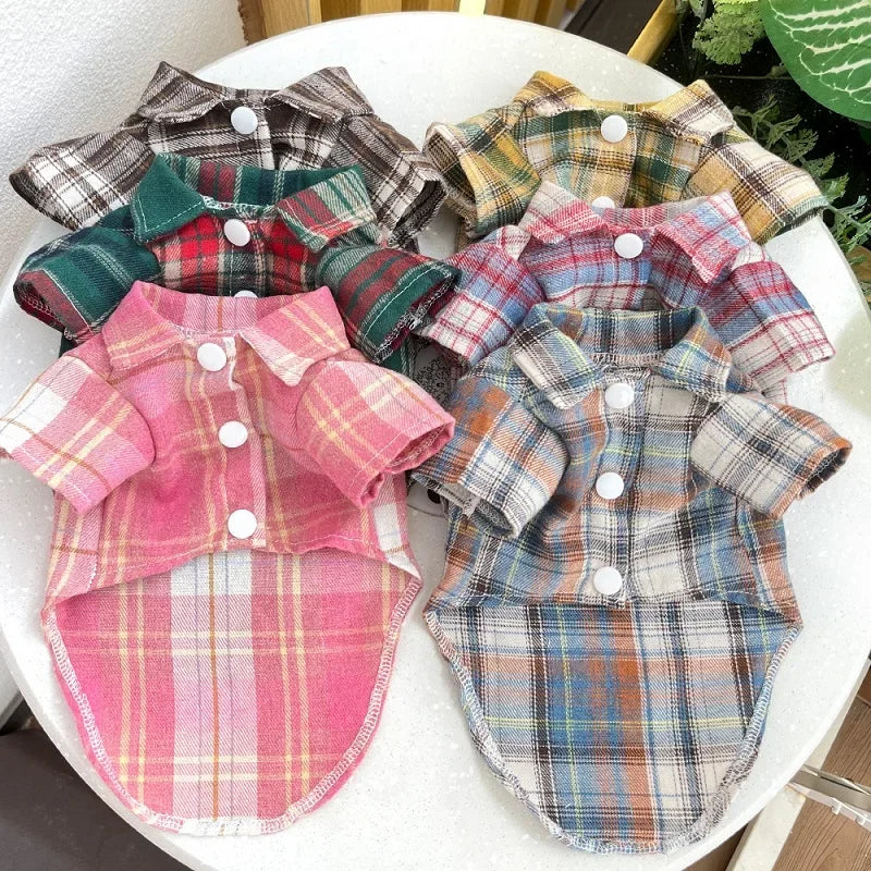 Classic Plaid Dog Shirt