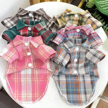 Classic Plaid Dog Shirt