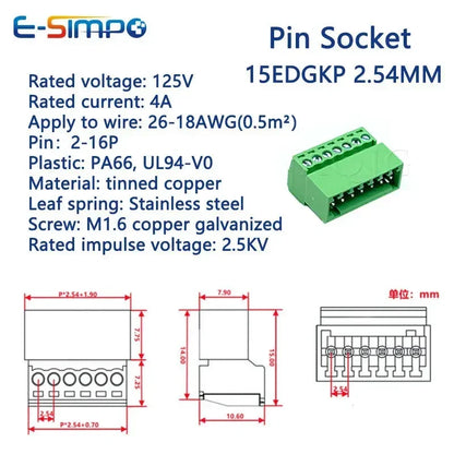 2.54mm PCB Plug Terminal Block Connector