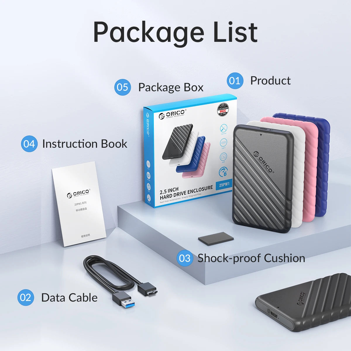 ORICO 2.5” USB 3.0 SATA Drive Enclosure