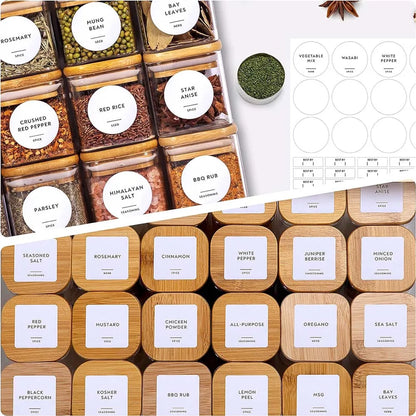 5oz Glass Jar Set with Spice Labels