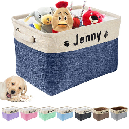 Personalized Foldable Dog Toy Storage Basket