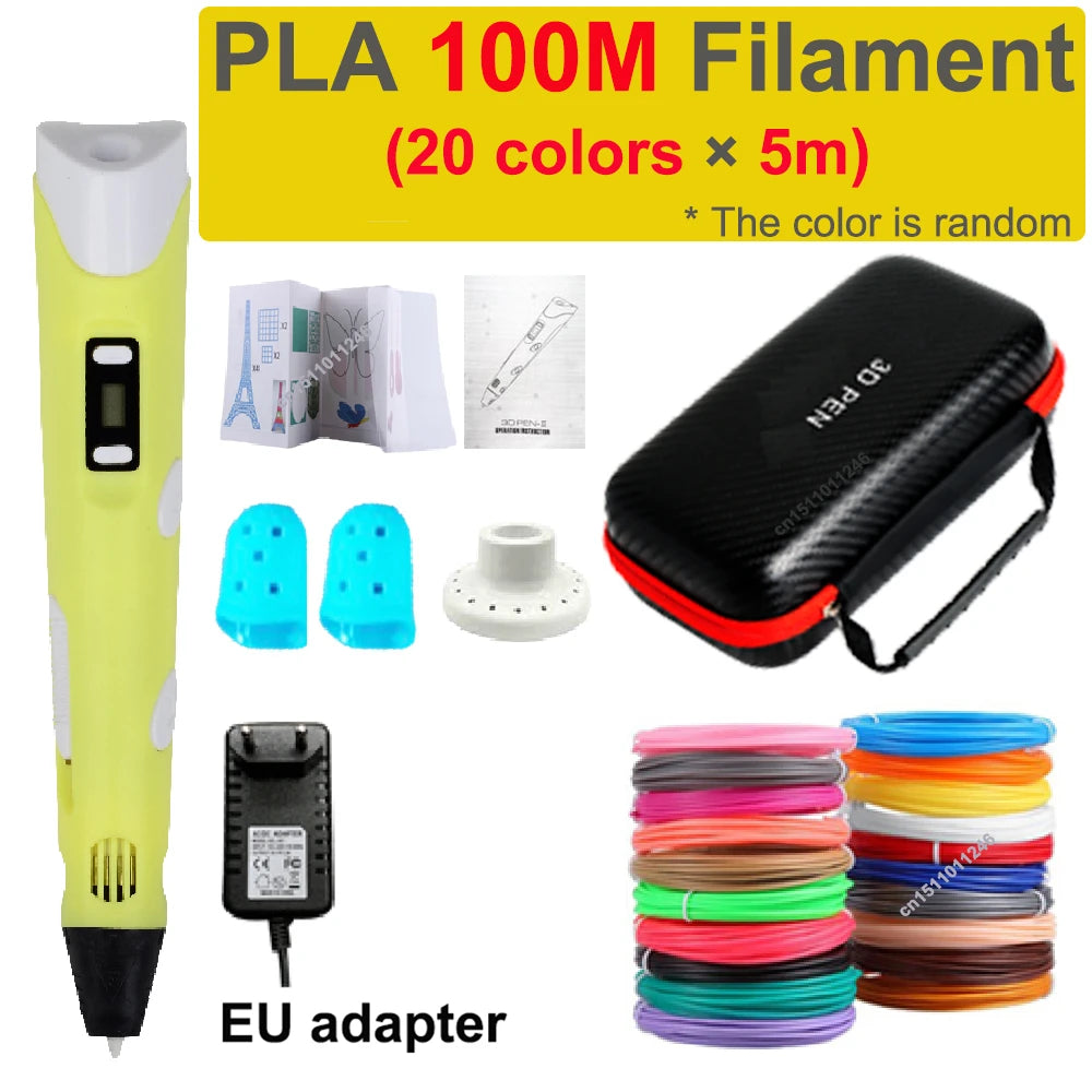 JuniorCare 3D Printing Pen with PLA Filament & Travel Case