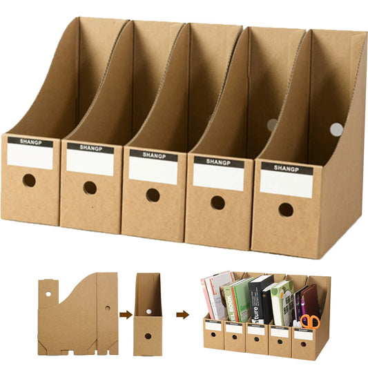 Foldable Desktop File Holders with Label Stickers