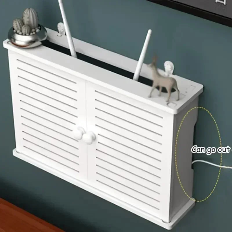 Wall Mounted WiFi Router & Cable Organizer Shelf