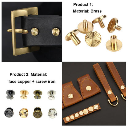 Solid Brass Chicago Screws for Leather Craft